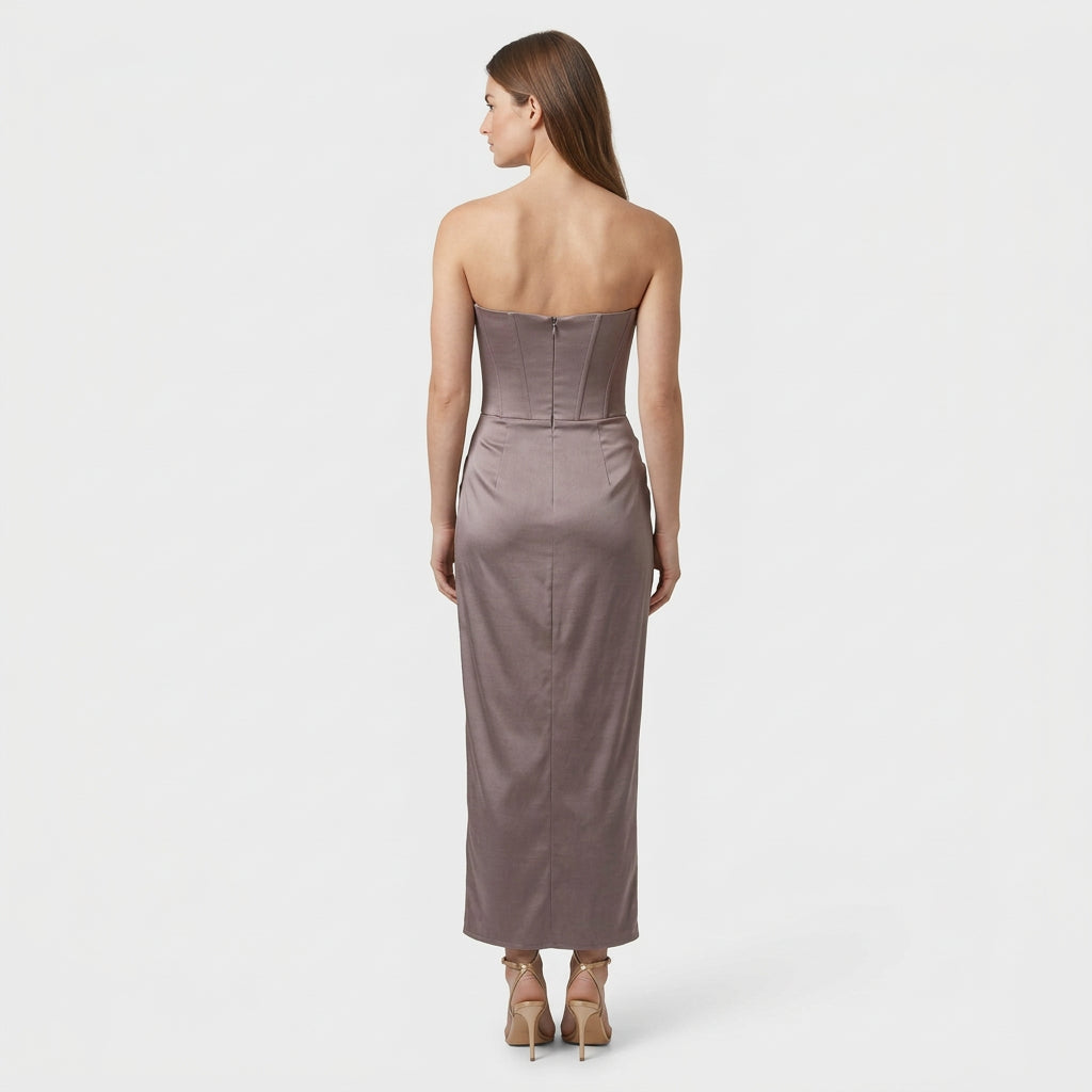 Robe Colonne Bretelles Fines Dos Échancré pour Femme