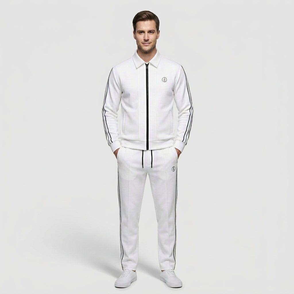 Ensemble Survêtement Jersey Côtelé Coupe Décontractée pour Homme