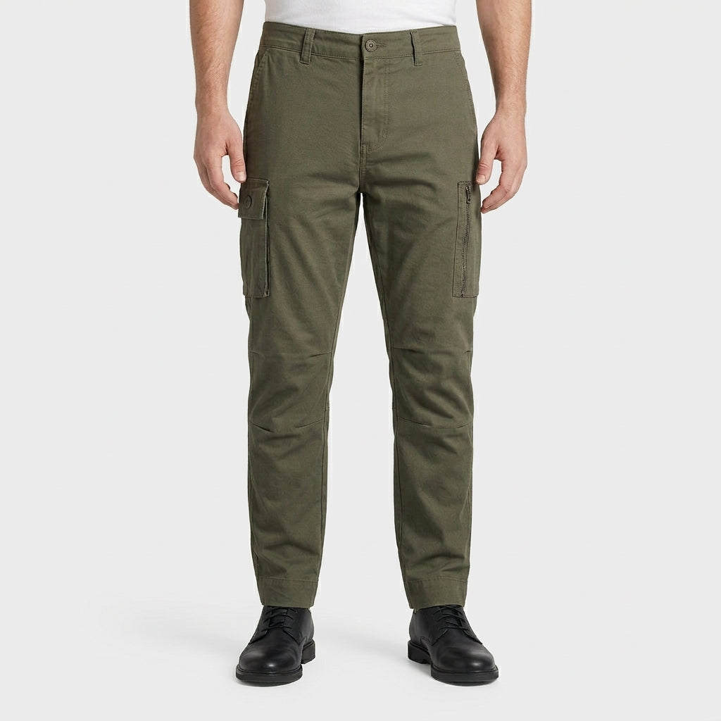 Pantalon Cargo Taille Élastiquée Poches Multiples pour Homme