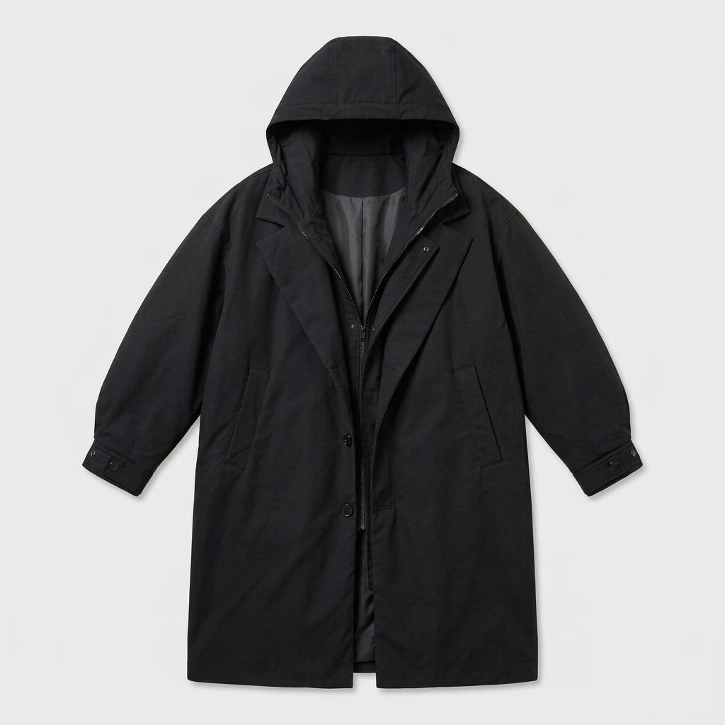 Trench Doudoune Imperméable Capuche Coupe Matelassée pour Homme