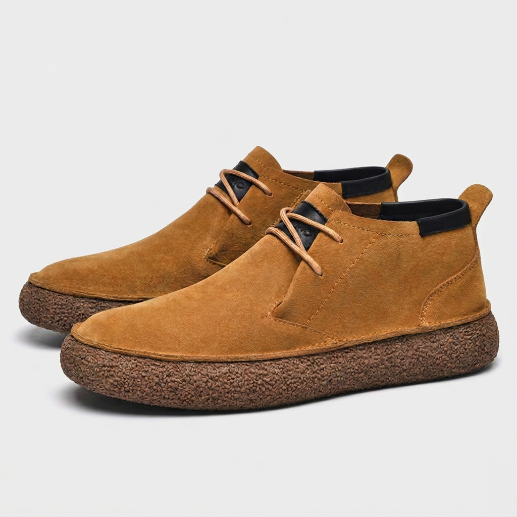 Mocassins Mi-Hauts à Lacets Semelle Texturée Tige Structurée pour Femme