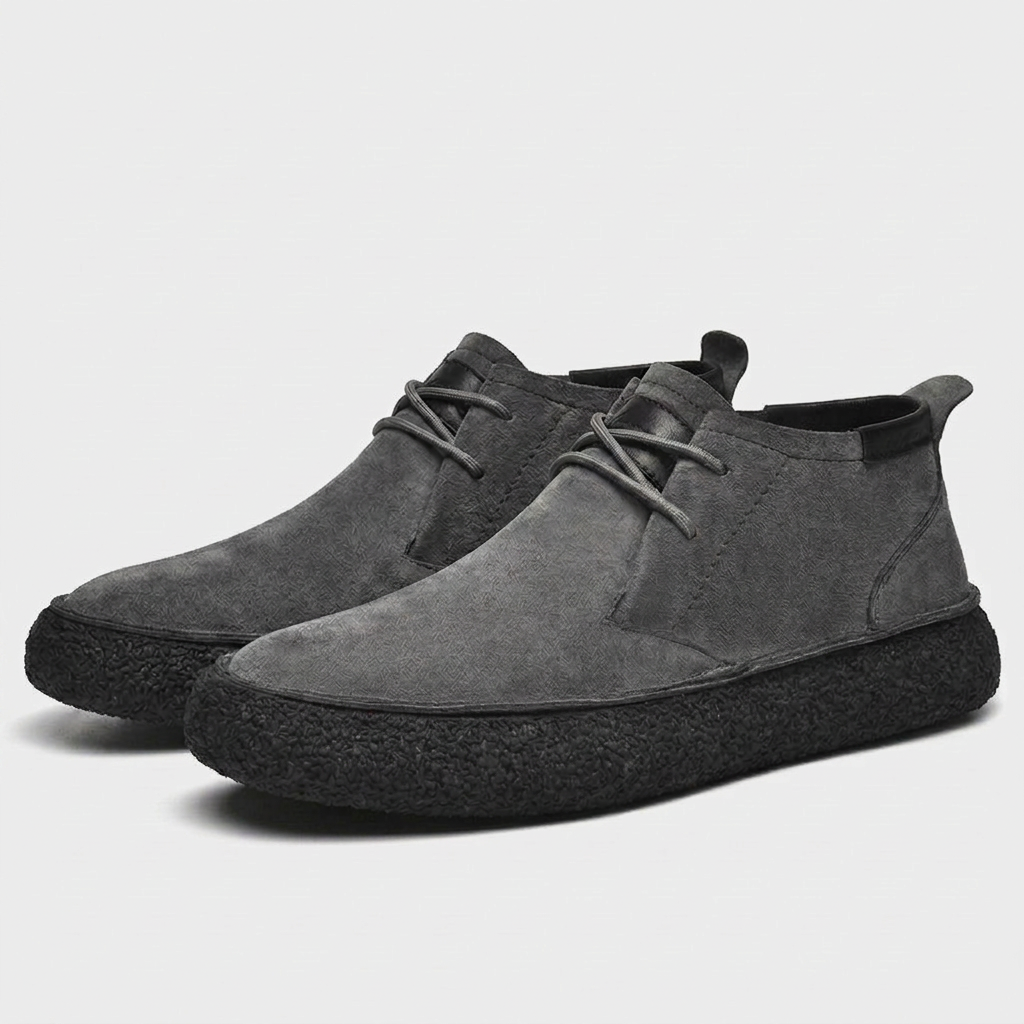 Mocassins Mi-Hauts à Lacets Semelle Texturée Tige Structurée pour Femme