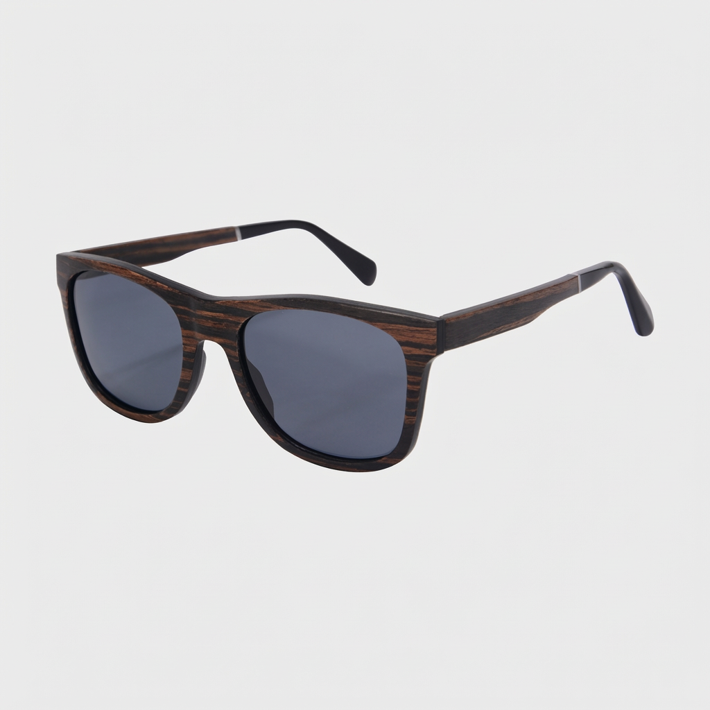 Lunettes Carrées Monture Bois Naturel pour Homme