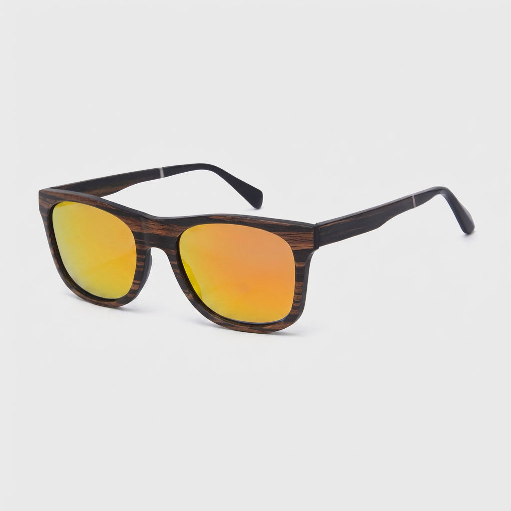 Lunettes Carrées Monture Bois Naturel pour Homme