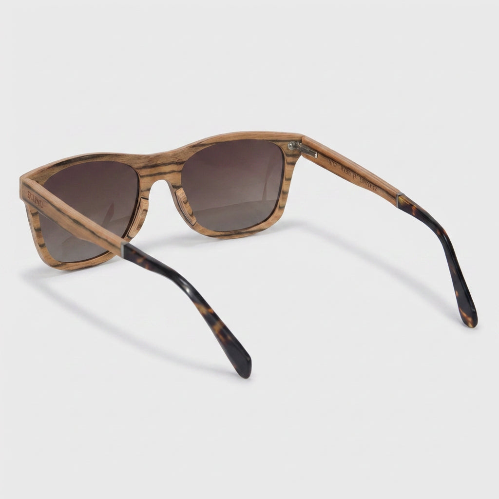 Lunettes Carrées Monture Bois Naturel pour Homme