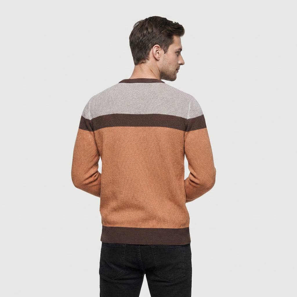Pull Coton Léger Maille Fine Col Rond pour Homme