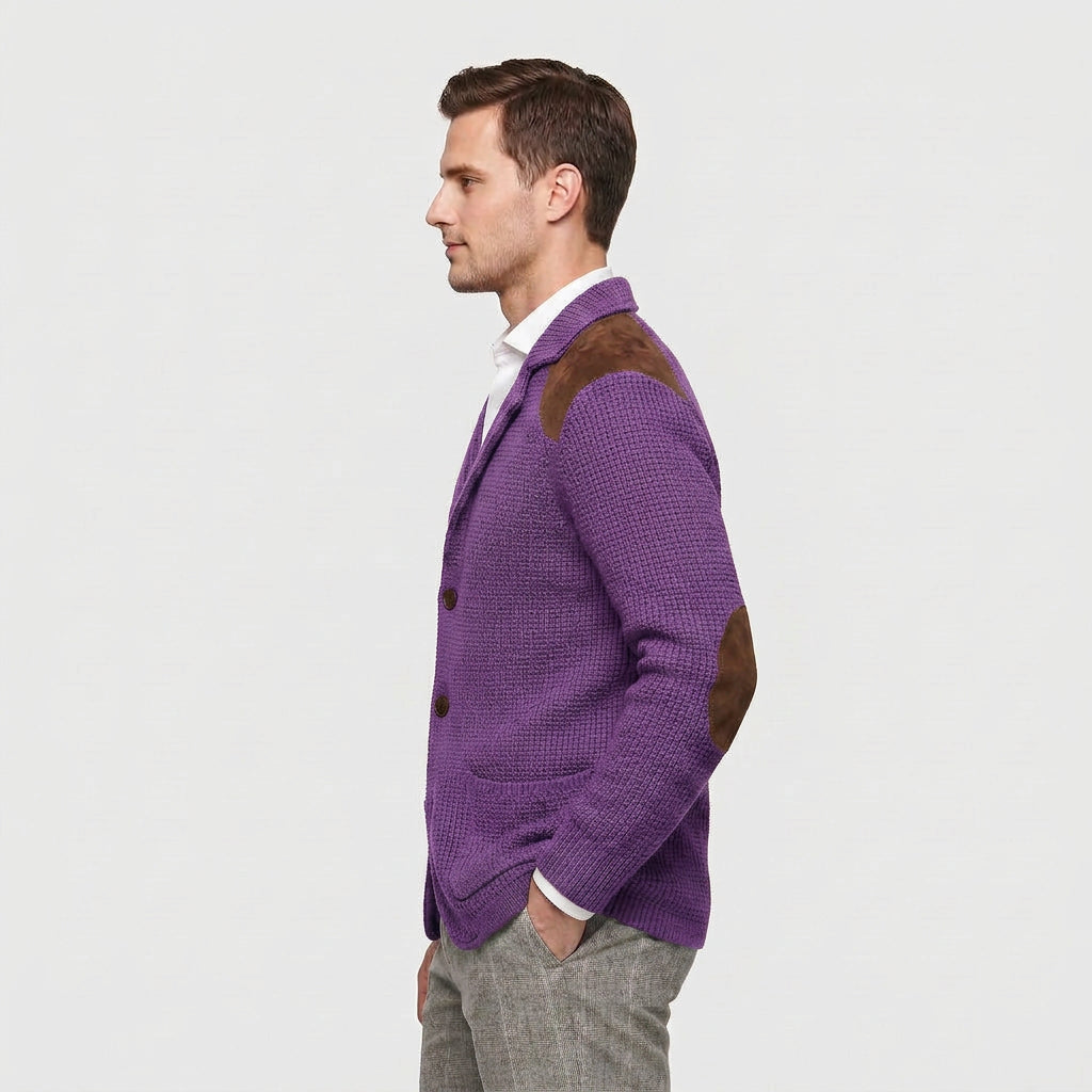 Men's Structured Knit Blazer Cardigan