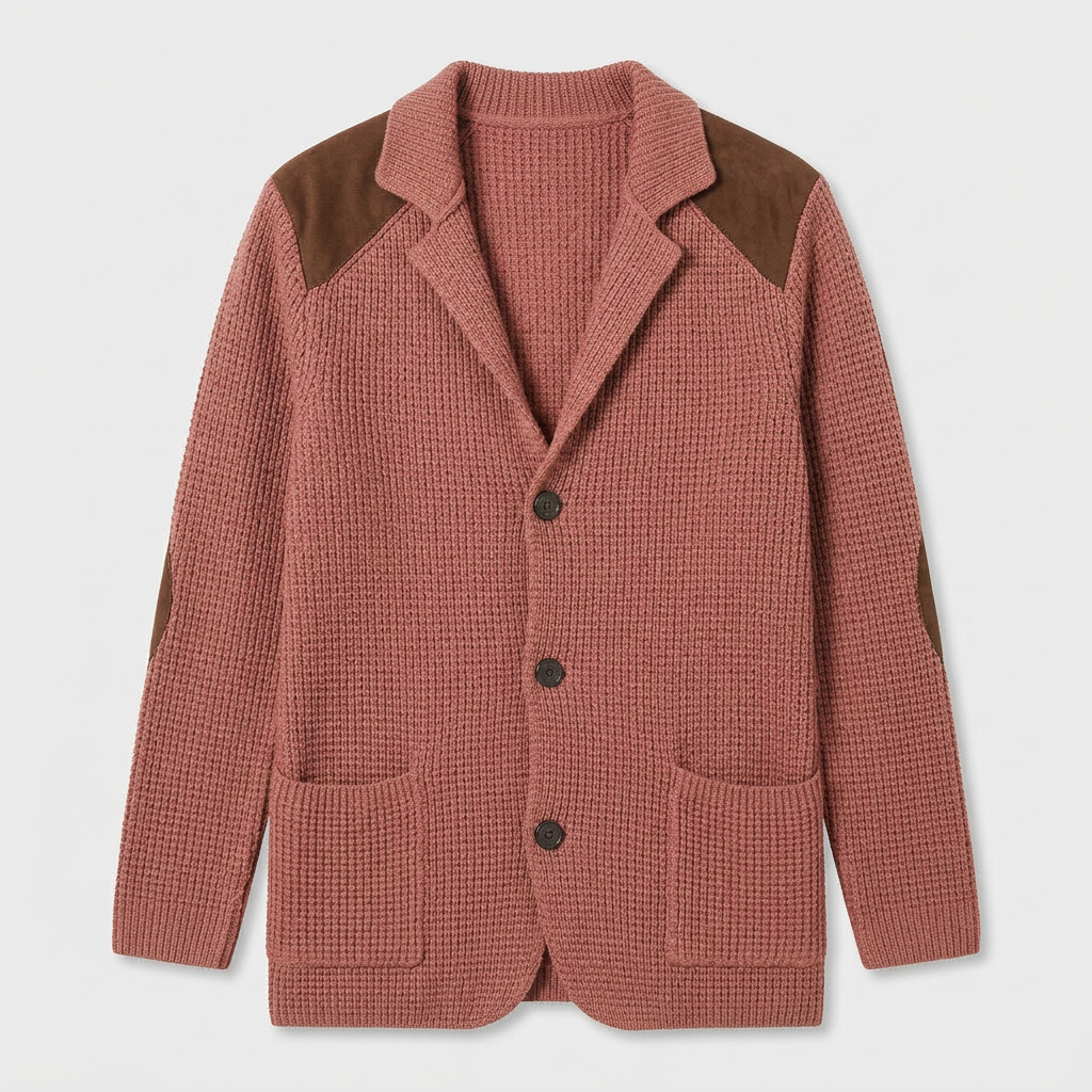 Men's Structured Knit Blazer Cardigan