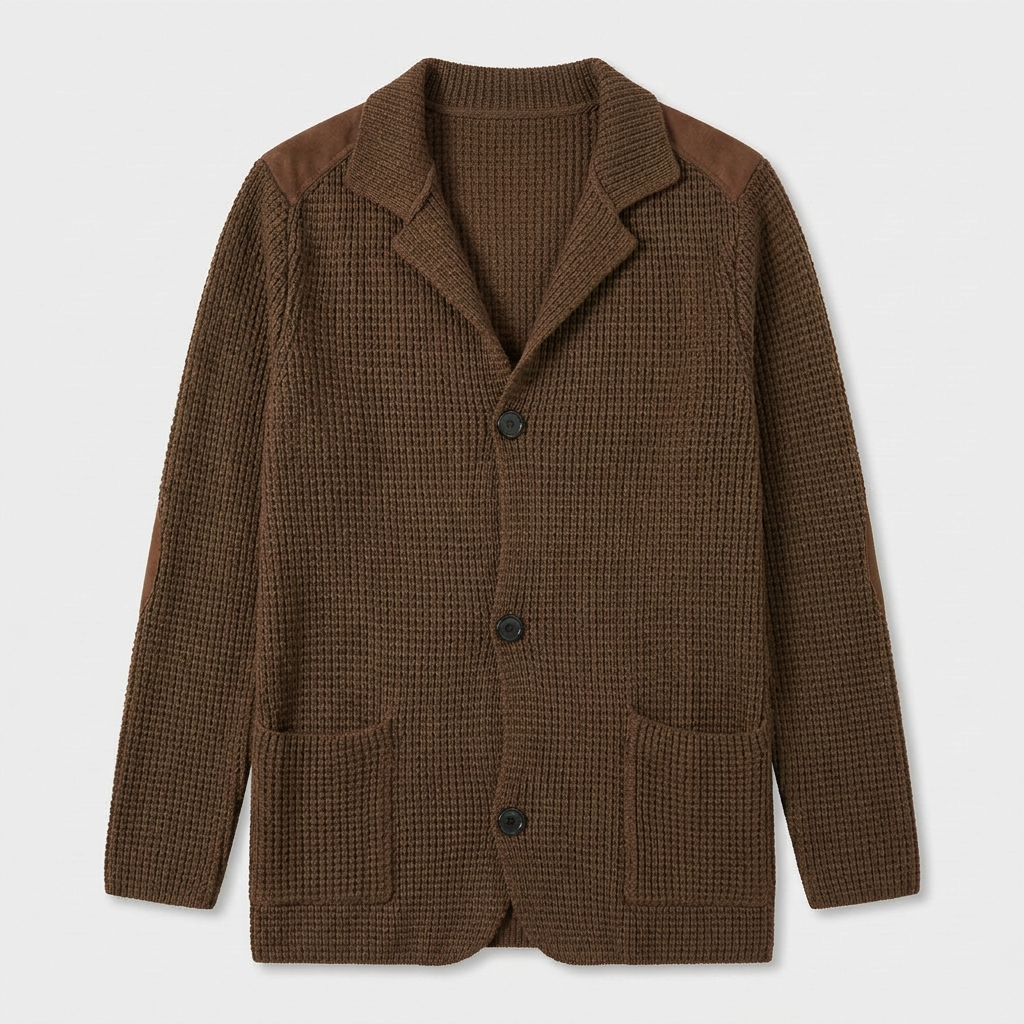 Men's Structured Knit Blazer Cardigan