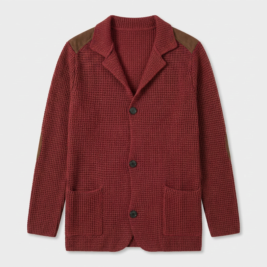 Men's Structured Knit Blazer Cardigan