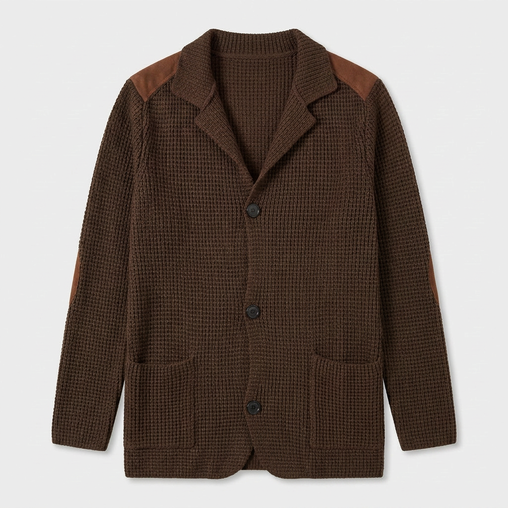 Men's Structured Knit Blazer Cardigan