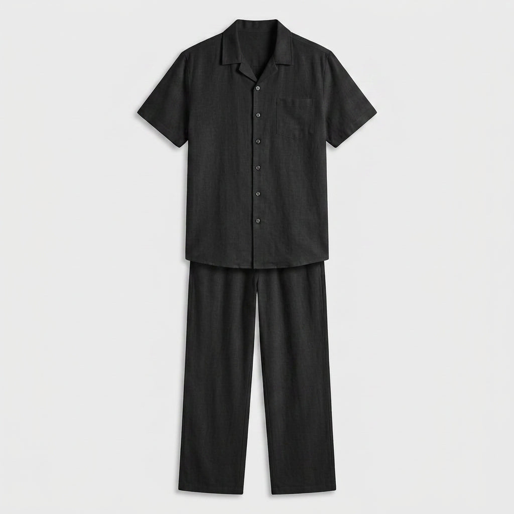 Ensemble Plage Lin Coupe Fluide Pour Homme