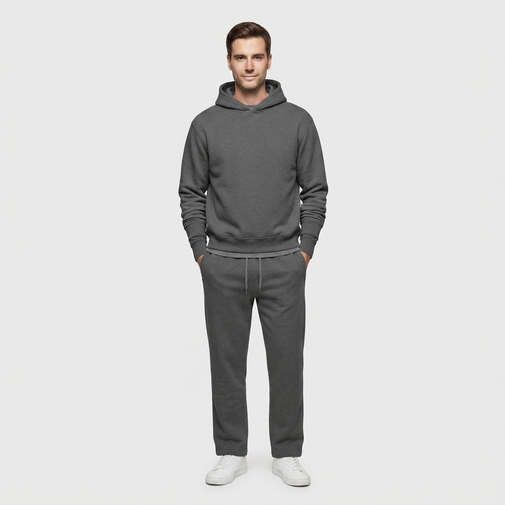 Ensemble Sweat à Capuche Minimaliste Coupe Décontractée pour Homme
