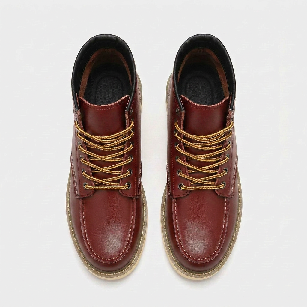 Bottines Lacées Coutures Contrastées Semelle Épaisse pour Homme