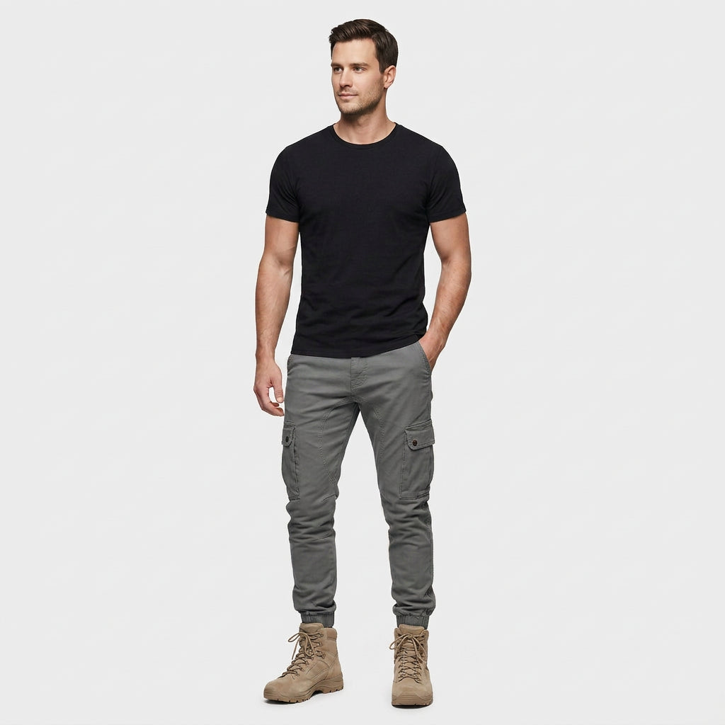 Pantalon Cargo Coton Décontracté Multi-Poches pour Homme
