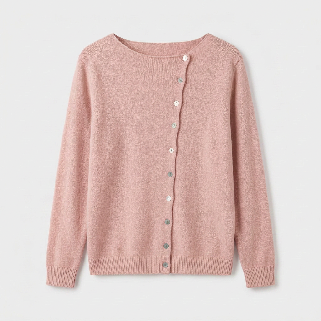 Pull Col V Boutonné Maille Fine pour Femme