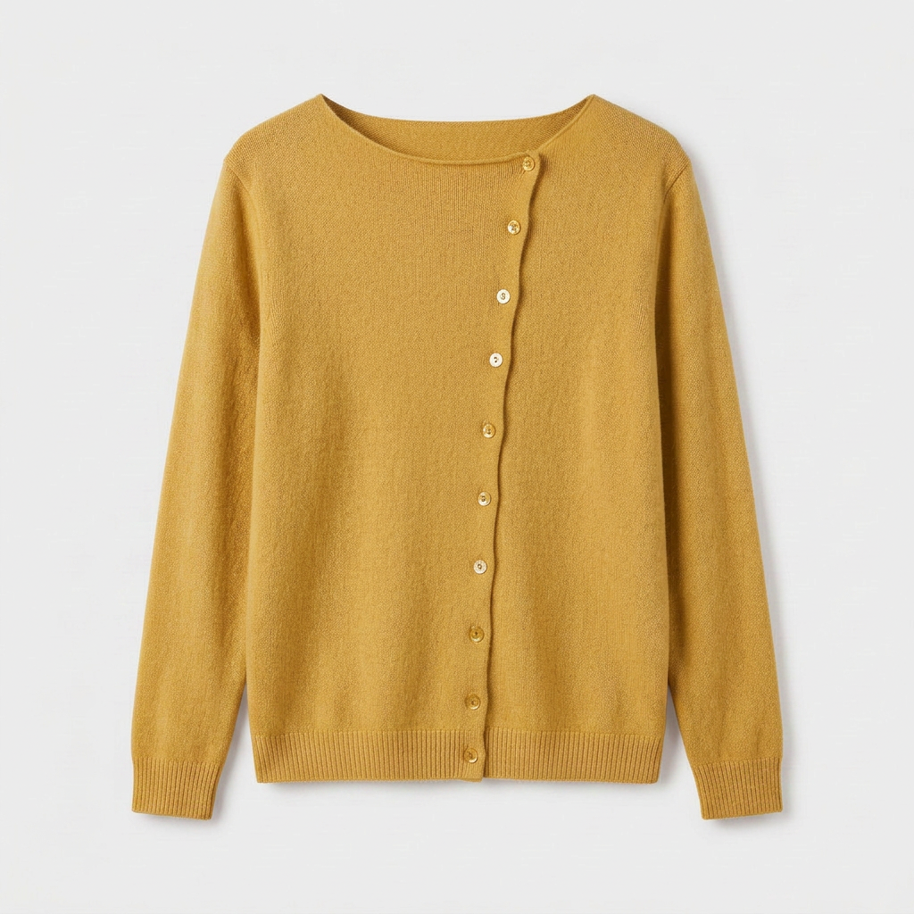 Pull Col V Boutonné Maille Fine pour Femme