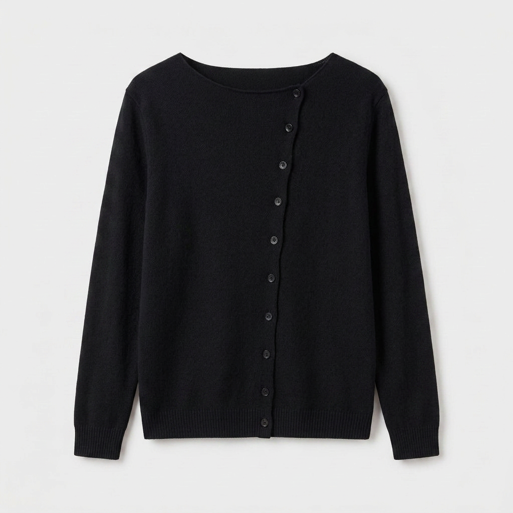 Pull Col V Boutonné Maille Fine pour Femme