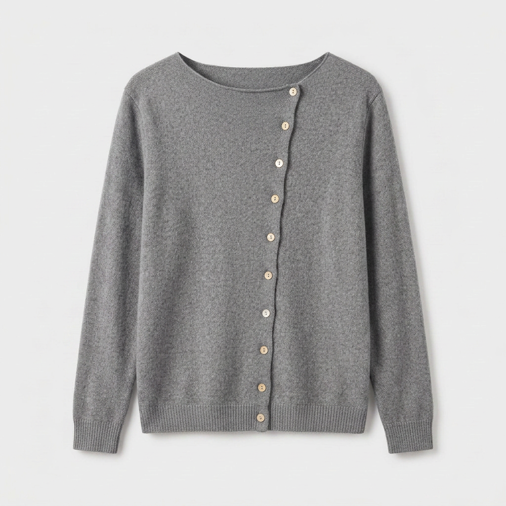 Pull Col V Boutonné Maille Fine pour Femme