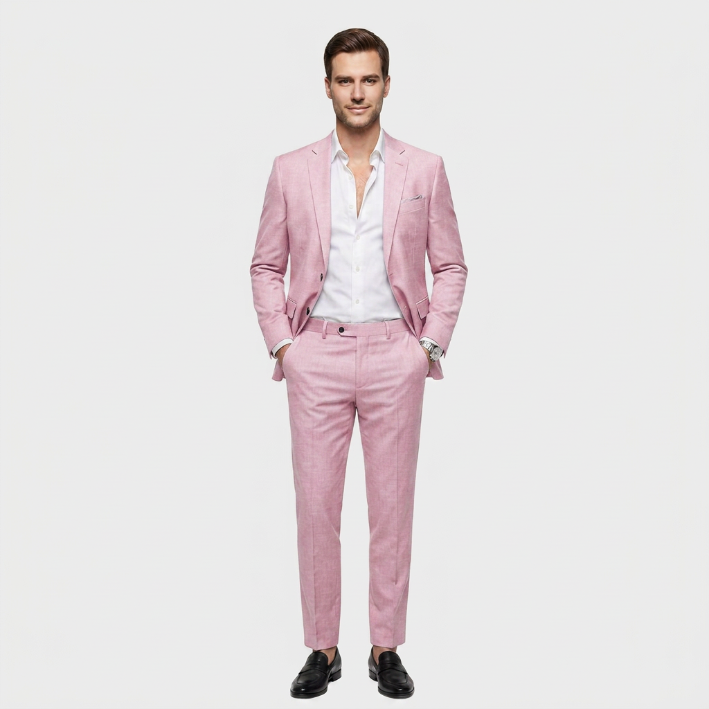 Ensemble Tailleur Blazer Croisé Pantalon Slim pour Homme
