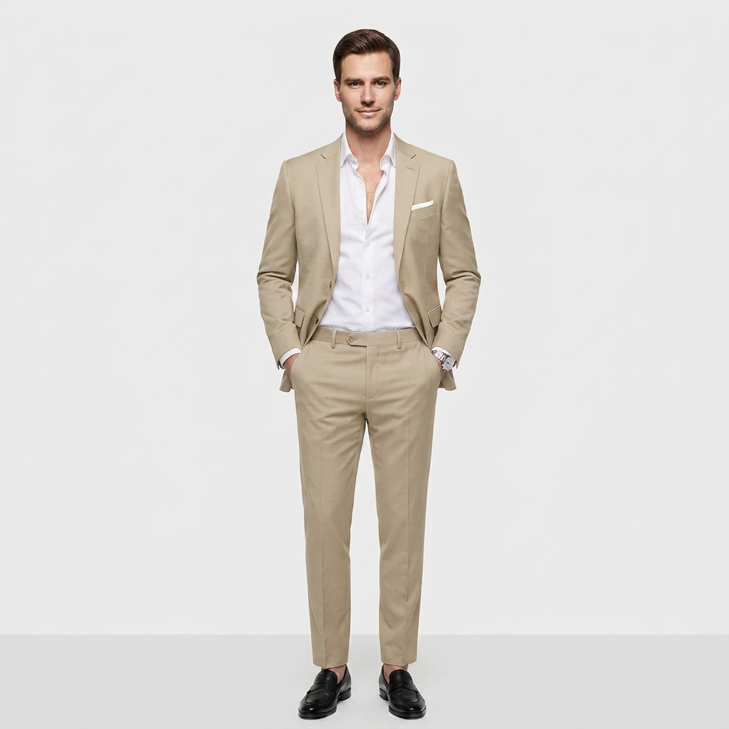Ensemble Tailleur Blazer Croisé Pantalon Slim pour Homme