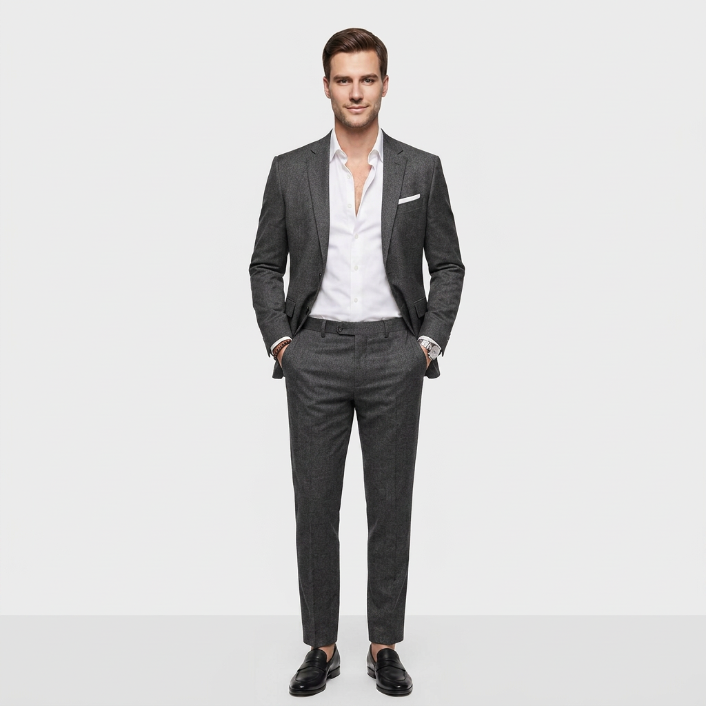 Ensemble Tailleur Blazer Croisé Pantalon Slim pour Homme