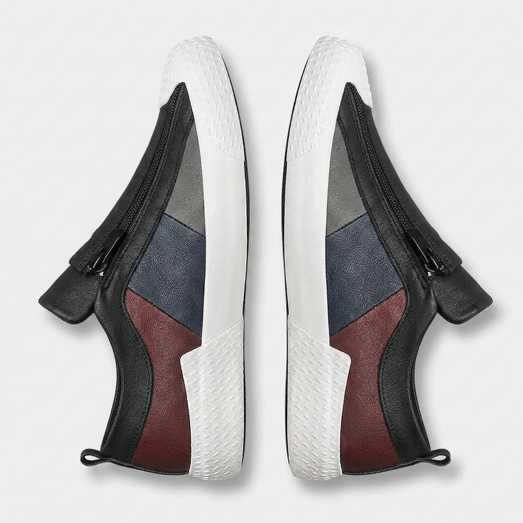 Sneakers Slip-On Multi-Panneaux Fermeture Zippée pour Homme