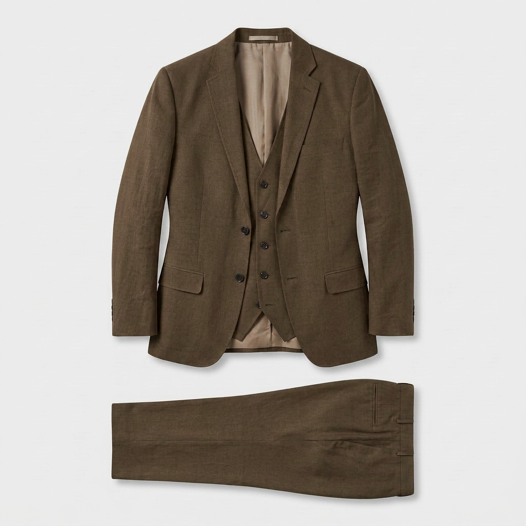 Ensemble Tailleur Trois Pièces Blazer Croisé pour Homme