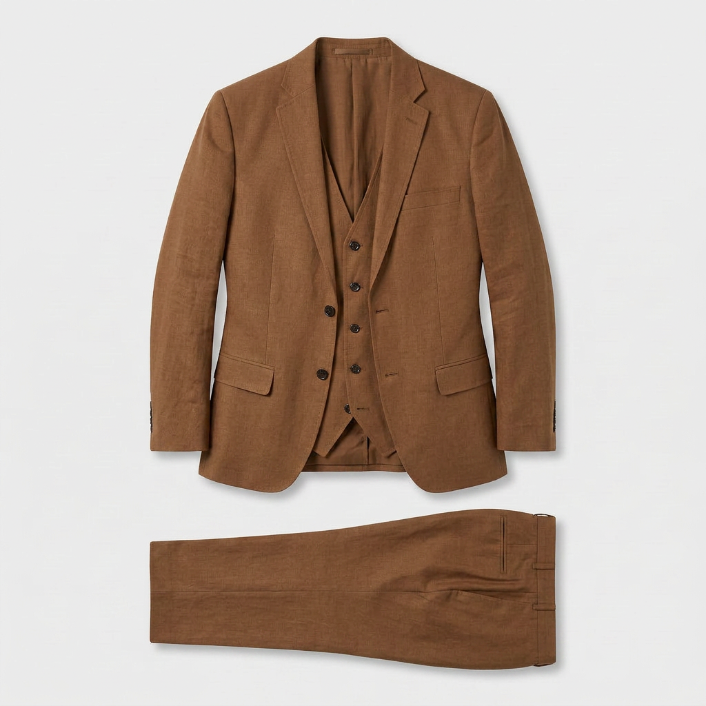 Ensemble Tailleur Trois Pièces Blazer Croisé pour Homme