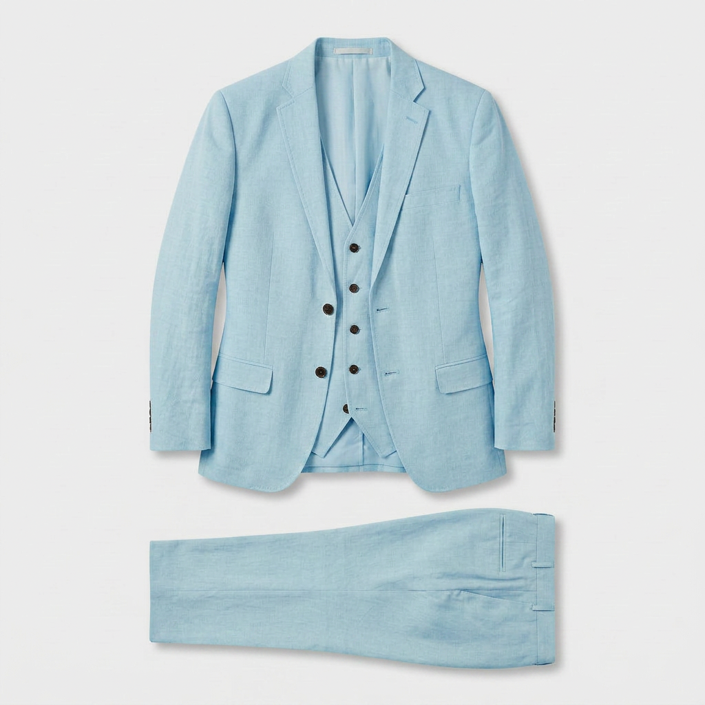 Ensemble Tailleur Trois Pièces Blazer Croisé pour Homme