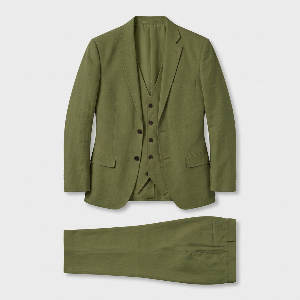 Ensemble Tailleur Trois Pièces Blazer Croisé pour Homme