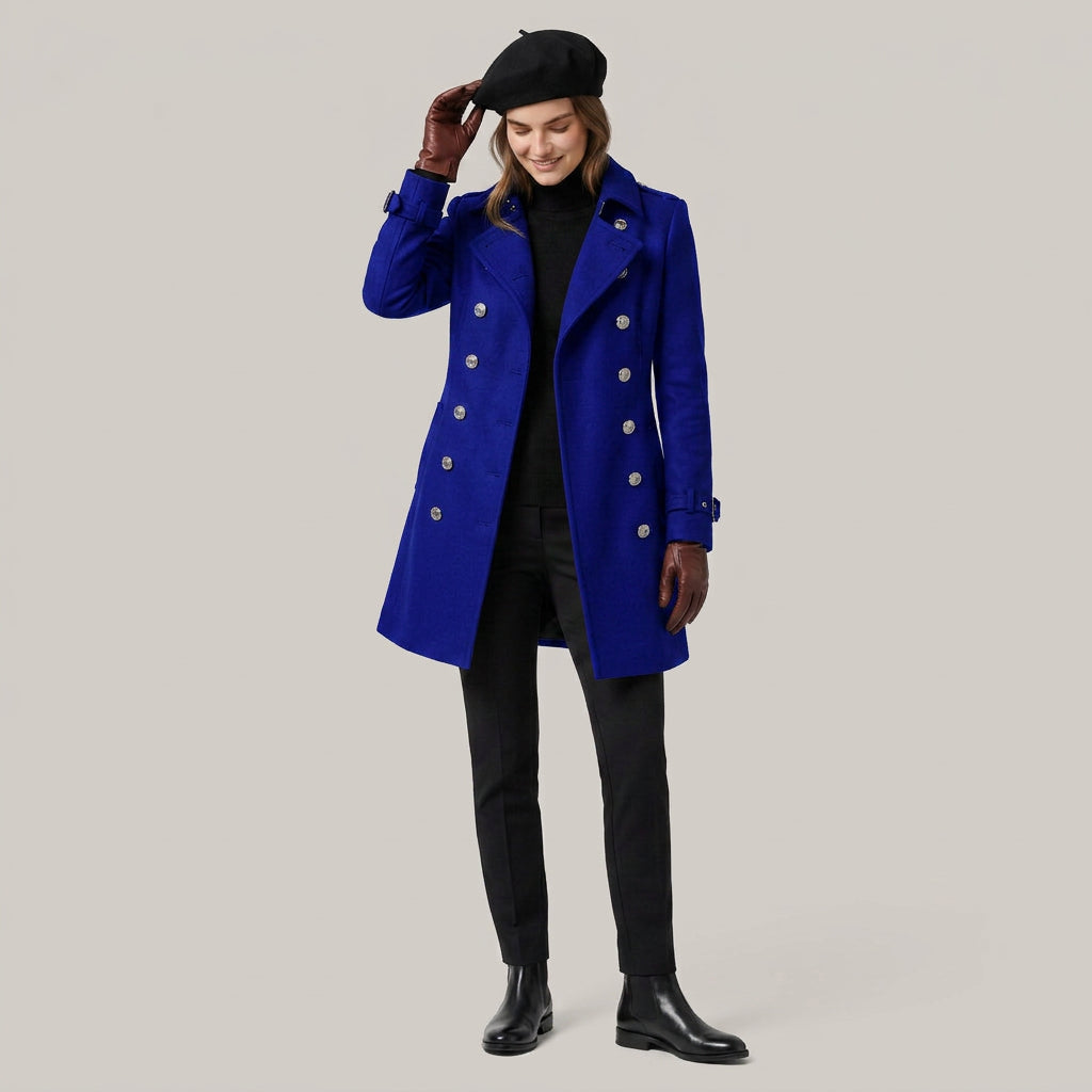 Trenchcoat Long Élégant Coupe Classique pour Femme