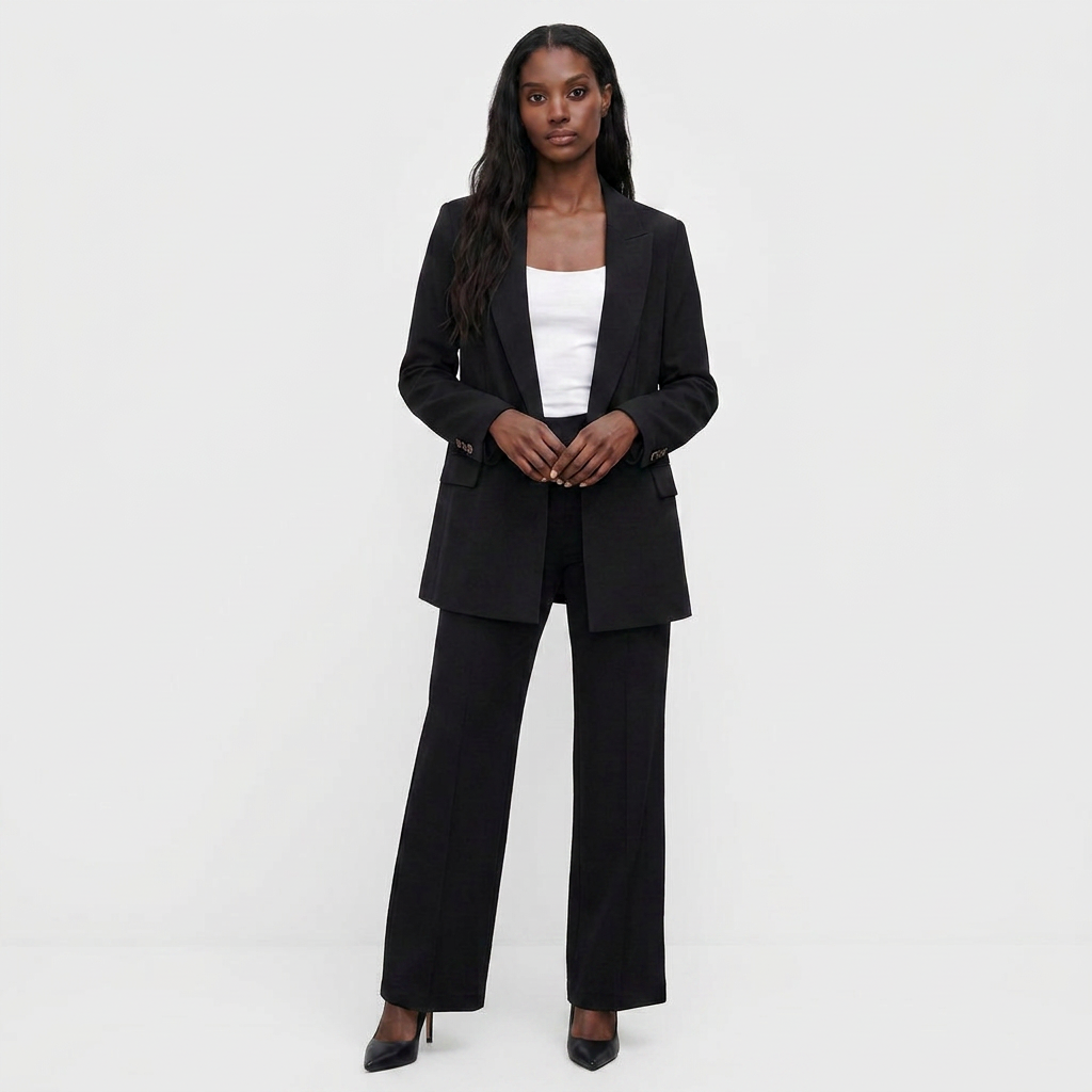 Costume Blazer Deux Pièces Coupe Structurée pour Femme