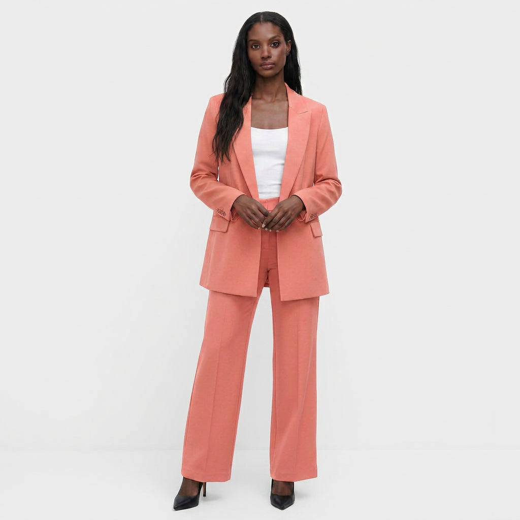 Costume Blazer Deux Pièces Coupe Structurée pour Femme
