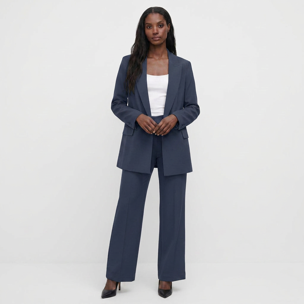 Costume Blazer Deux Pièces Coupe Structurée pour Femme