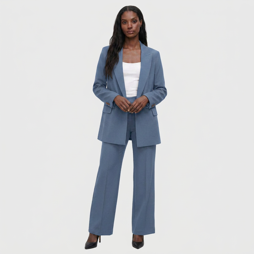 Costume Blazer Deux Pièces Coupe Structurée pour Femme