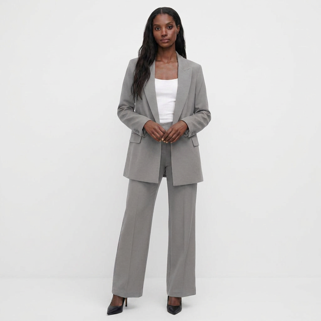 Costume Blazer Deux Pièces Coupe Structurée pour Femme