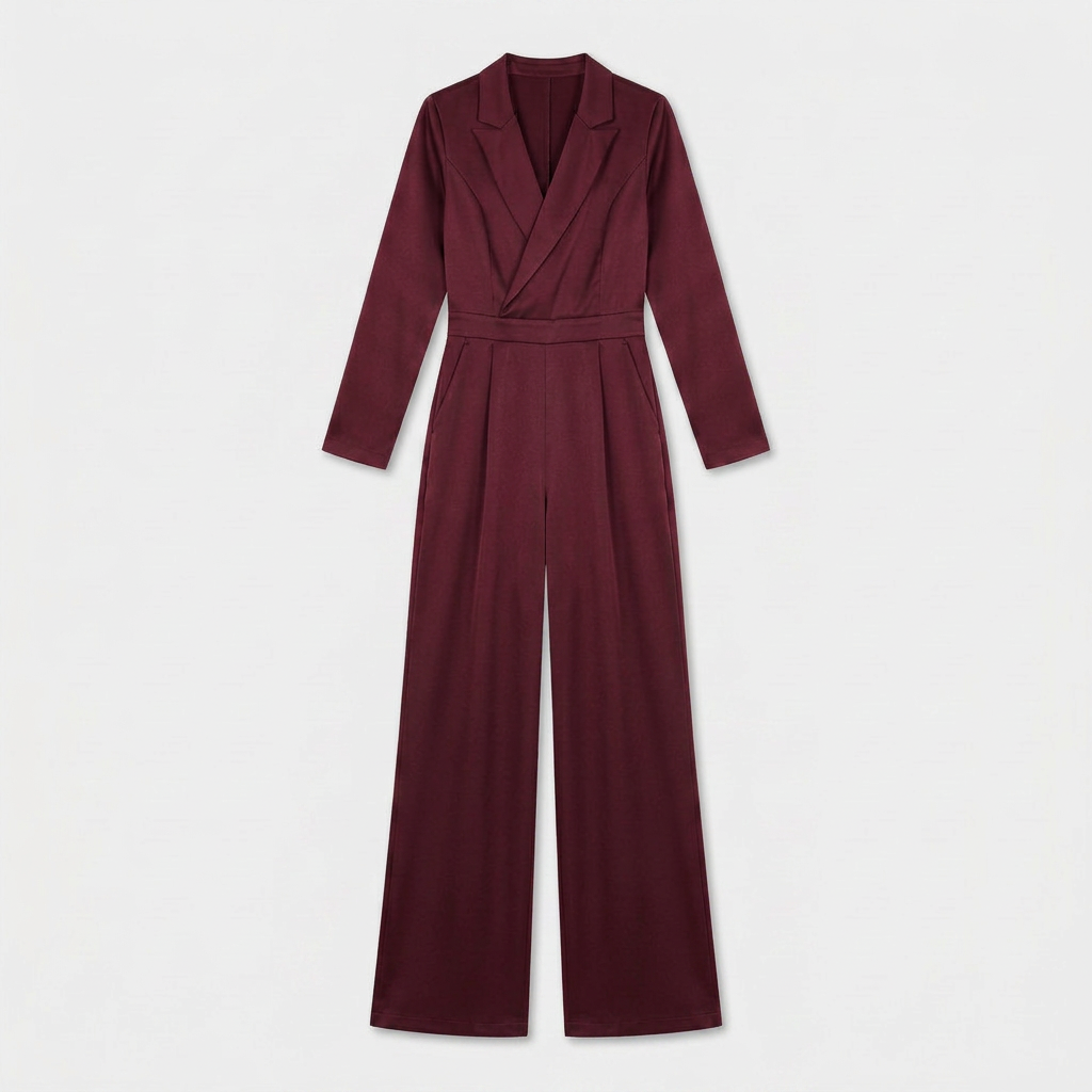 Combinaison Blazer Col V Coupe Large pour Femme