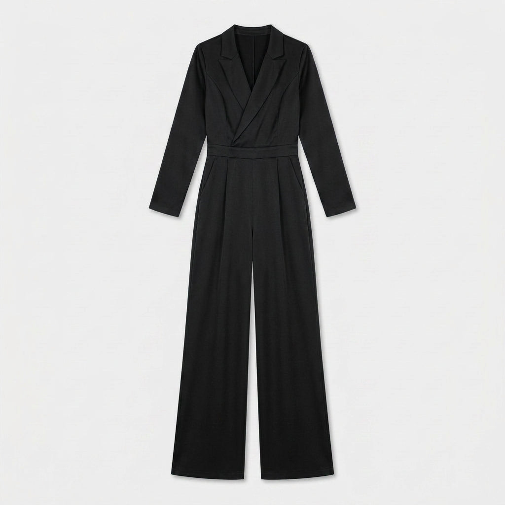 Combinaison Blazer Col V Coupe Large pour Femme