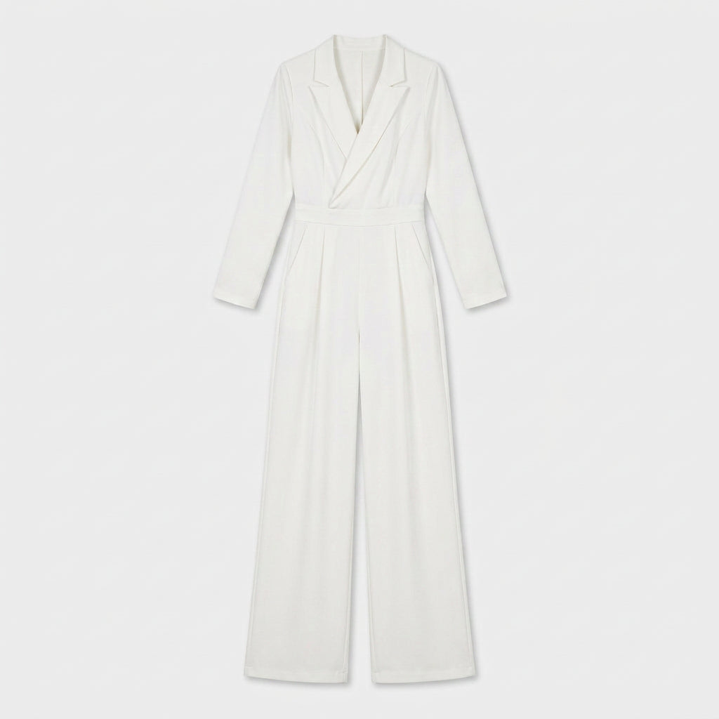 Combinaison Blazer Col V Coupe Large pour Femme