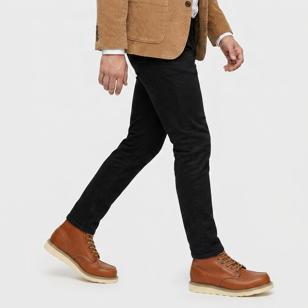 Bottines Lacées Coutures Contrastées Semelle Épaisse pour Homme