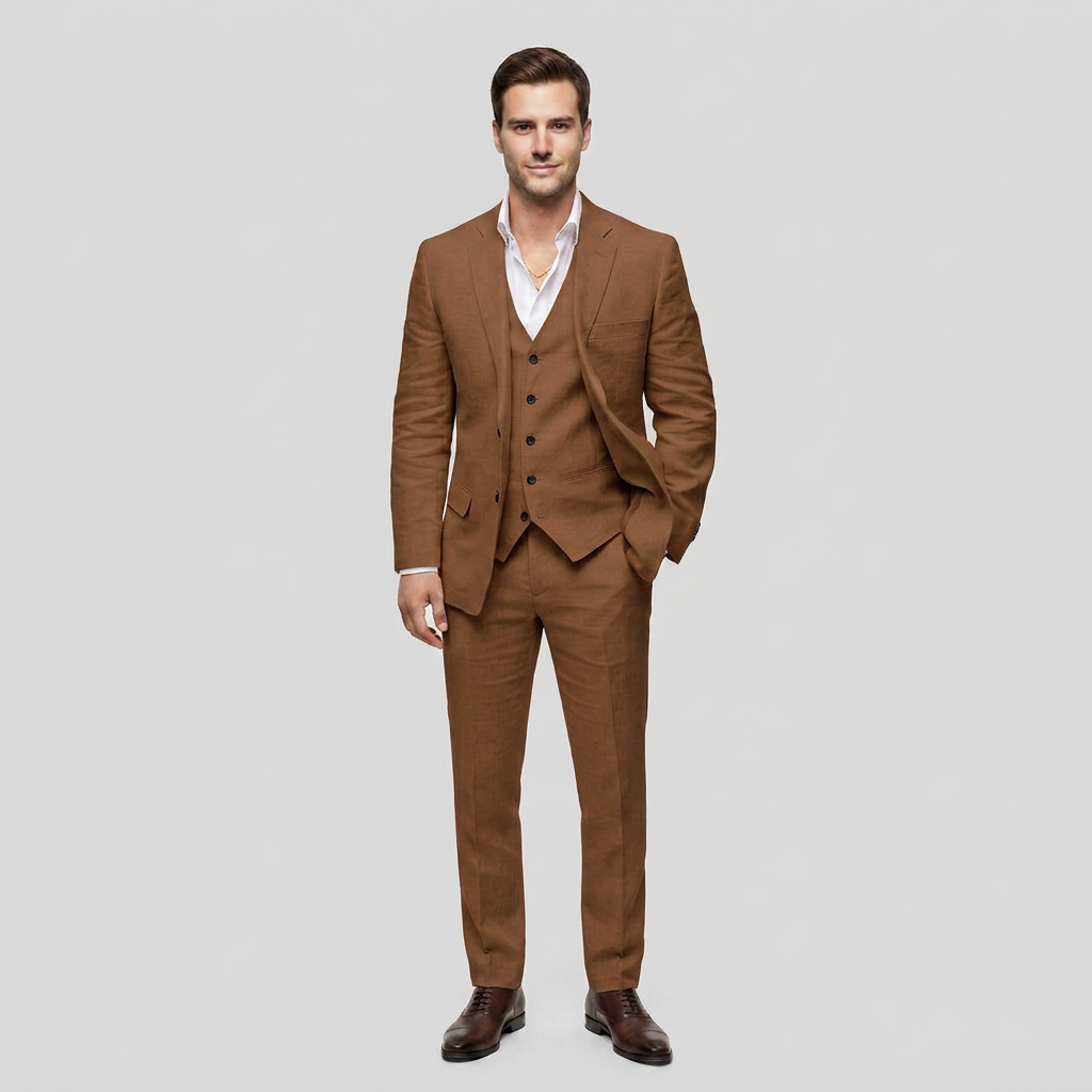 Ensemble Tailleur Trois Pièces Blazer Croisé pour Homme