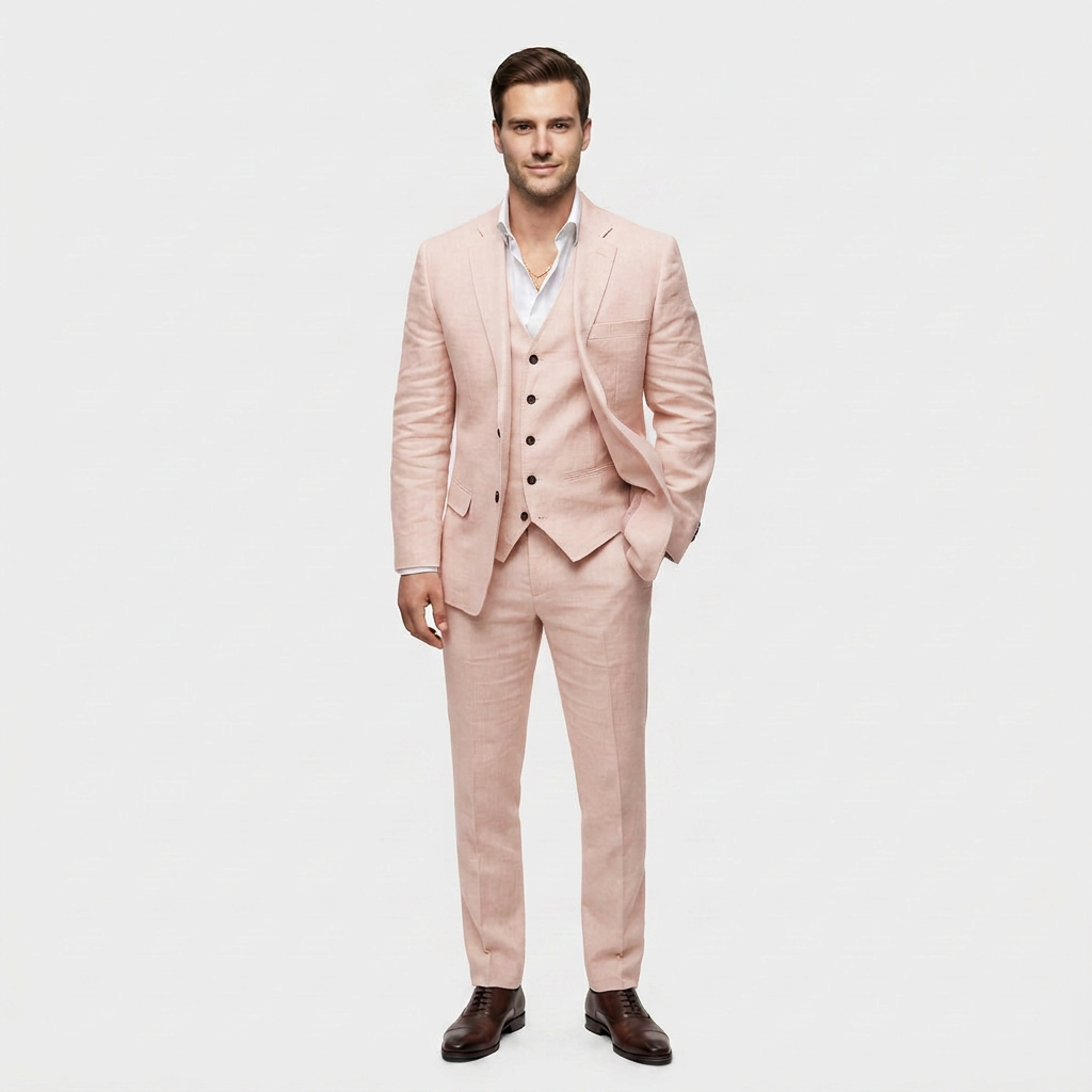Ensemble Tailleur Trois Pièces Blazer Croisé pour Homme