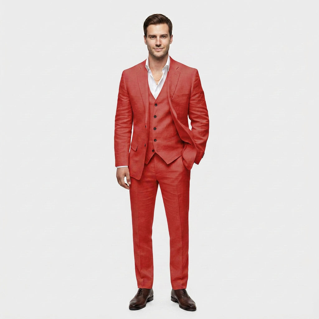 Ensemble Tailleur Trois Pièces Blazer Croisé pour Homme