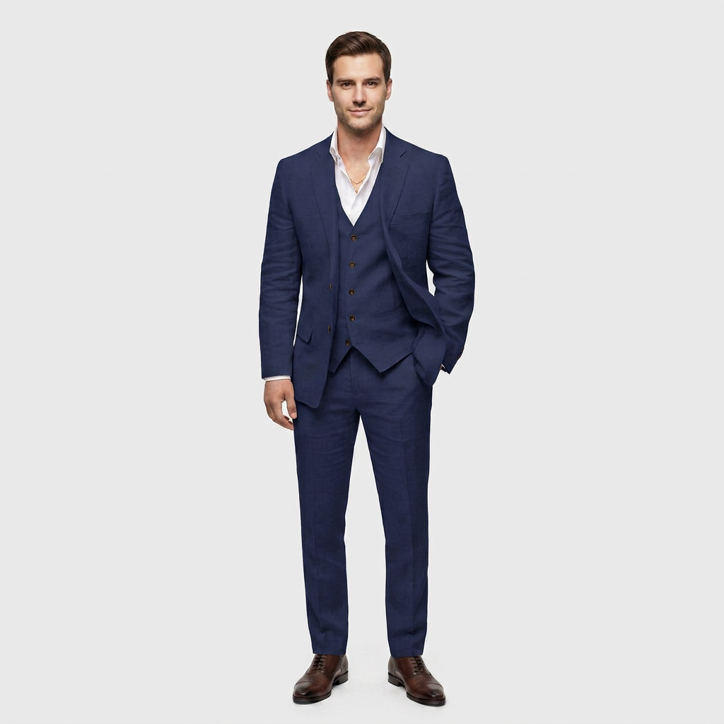 Ensemble Tailleur Trois Pièces Blazer Croisé pour Homme