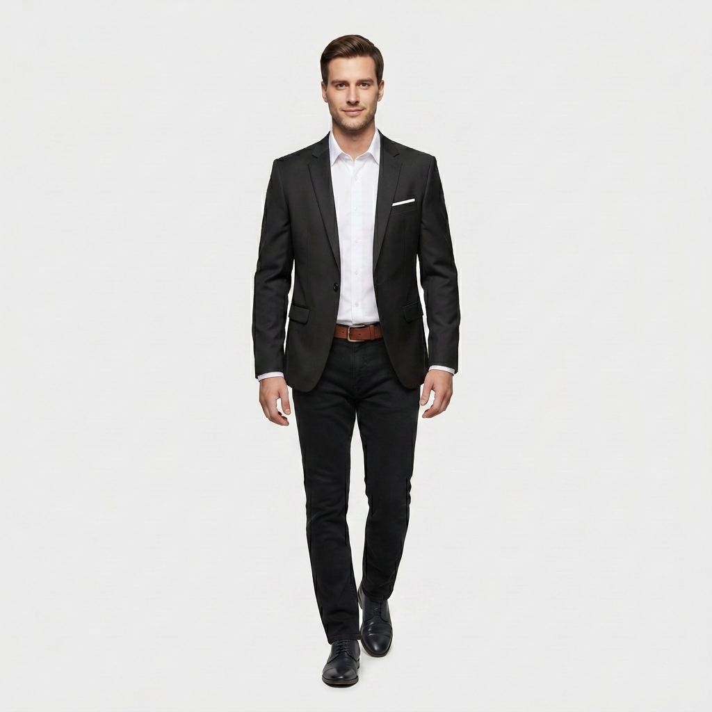 Blazer Élégant Coupe Moderne Épaules Structurées pour Homme