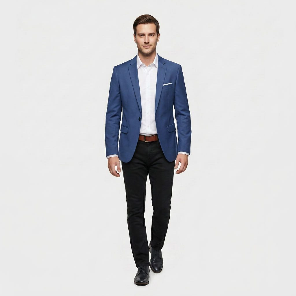 Blazer Élégant Coupe Moderne Épaules Structurées pour Homme