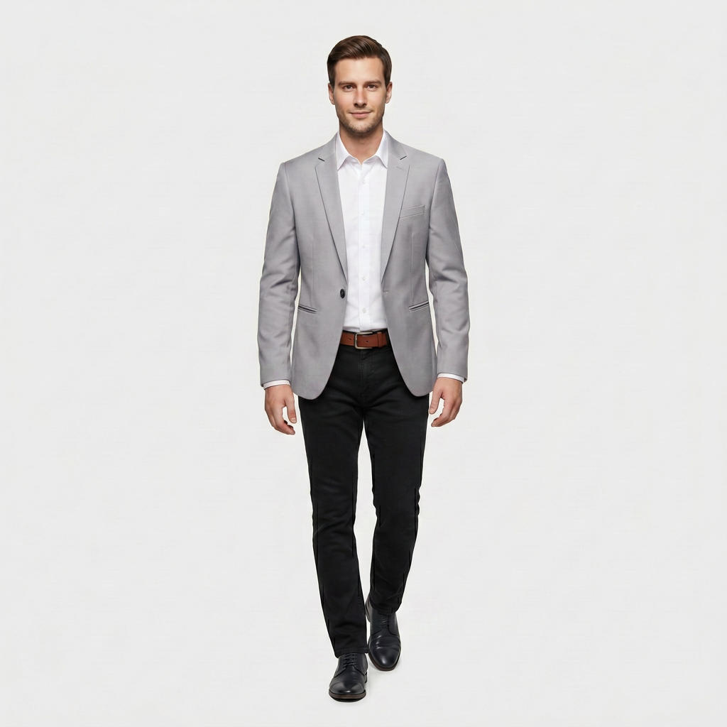Blazer Élégant Coupe Moderne Épaules Structurées pour Homme