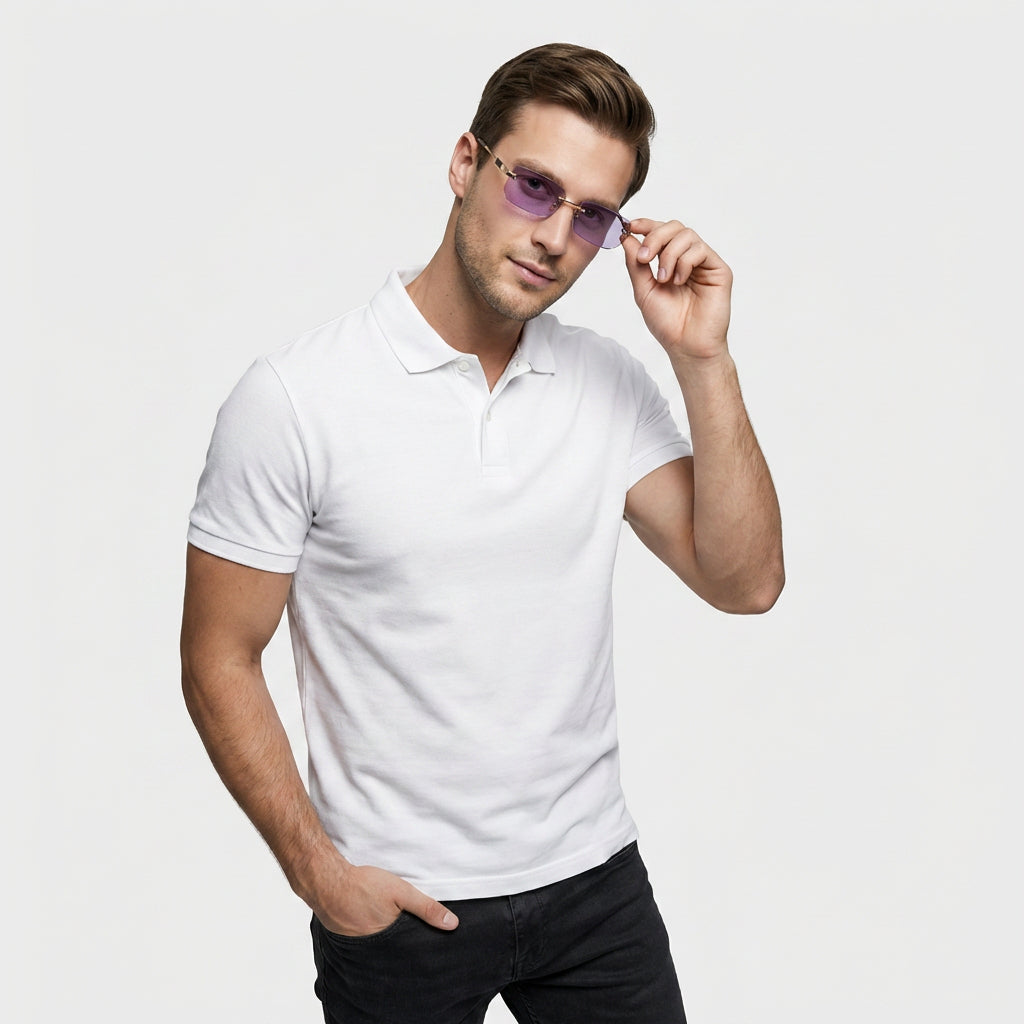 Lunettes Sans Monture Verres Teintés Profil Fin pour Homme