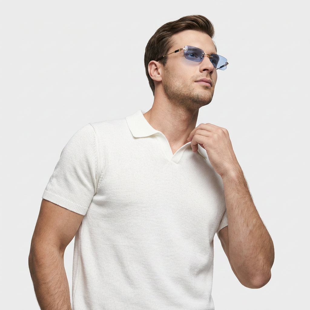 Lunettes Sans Monture Verres Teintés Profil Fin pour Homme